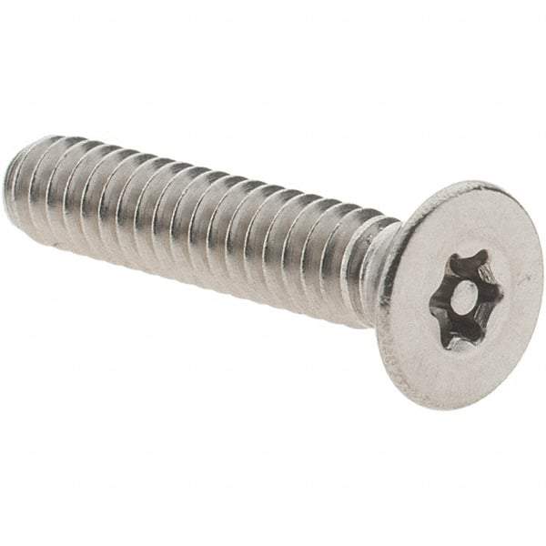 Value Collection - #10-24 UNC Pin In Torx Drive, Flat Screw - Grade 18-8 Stainless Steel, Uncoated, 1" OAL - Americas Industrial Supply