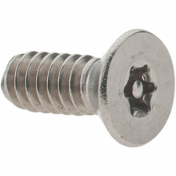 Value Collection - #10-24 UNC Pin In Torx Drive, Flat Screw - Grade 18-8 Stainless Steel, Uncoated, 1/2" OAL - Americas Industrial Supply
