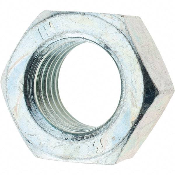 Value Collection - M16x2.00 Metric Coarse Steel Right Hand Hex Nut - 24mm Across Flats, 13mm High, Zinc-Plated Finish - Americas Industrial Supply