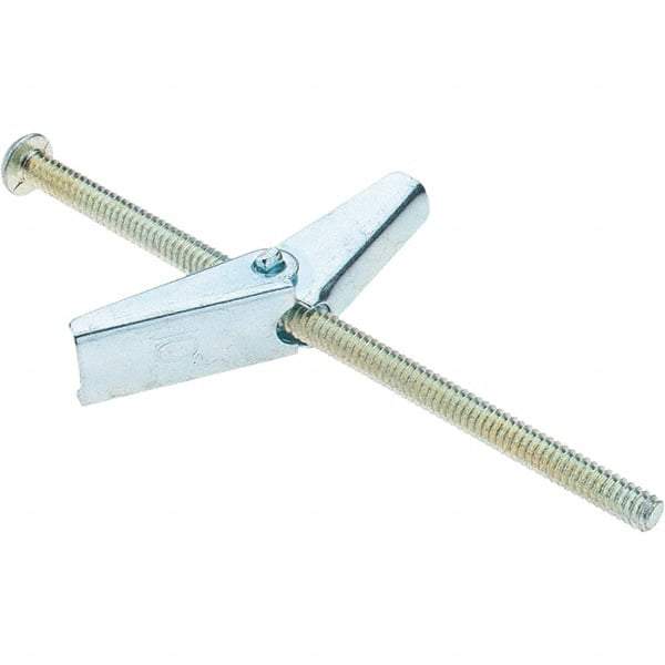 Value Collection - 3/16" Diam, 4" Long, Toggle Bolt Drywall & Hollow Wall Anchor - Steel, Use with Concrete/Masonry, Hollow Tile, Plaster & Wallboard - Americas Industrial Supply