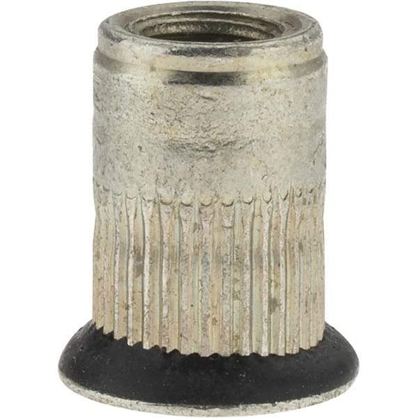 Value Collection - 1/4-28, 0.39 Insert Diam, 0.71" OAL, Sealed Head Open End Threaded Insert - 0.3906" Hole Diam, 1/2" Head Diam, Steel - Americas Industrial Supply