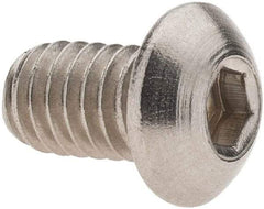 Made in USA - 5/16-18 UNC Hex Socket Drive, Button Screw - Grade 18-8 Stainless Steel, 1/2" Length Under Head - Americas Industrial Supply