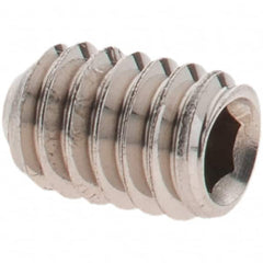 Value Collection - #8-32 UNC, 1/4" OAL, Cup Point Set Screw - Grade 18-8 Stainless Steel, 5/64" Key - Americas Industrial Supply