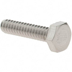 Value Collection - #6-32 UNC, 5/8" Length Under Head Hex Drive Machine Screw - Hex Head, Grade 18-8 Stainless Steel, Uncoated, Without Washer - Americas Industrial Supply