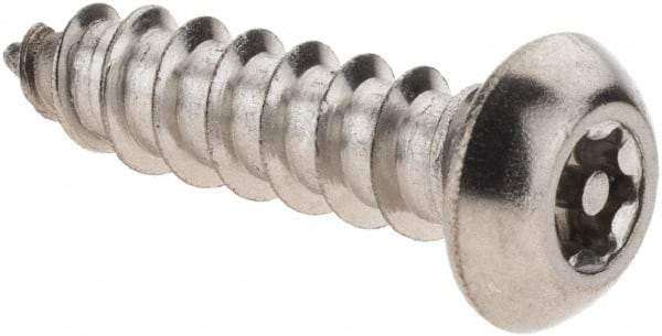 Value Collection - #14 Button Head Pin In Torx Sheet Metal Screw - Stainless Steel, 1" Length Under Head, Grade 18-8, T27 Drive - Americas Industrial Supply