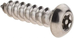 Value Collection - #14 Button Head Pin In Torx Sheet Metal Screw - Stainless Steel, 1" Length Under Head, Grade 18-8, T27 Drive - Americas Industrial Supply