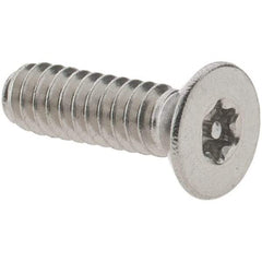Value Collection - #6-32 UNC Pin In Torx Drive, Flat Screw - Grade 18-8 Stainless Steel, Uncoated, 1/2" OAL - Americas Industrial Supply