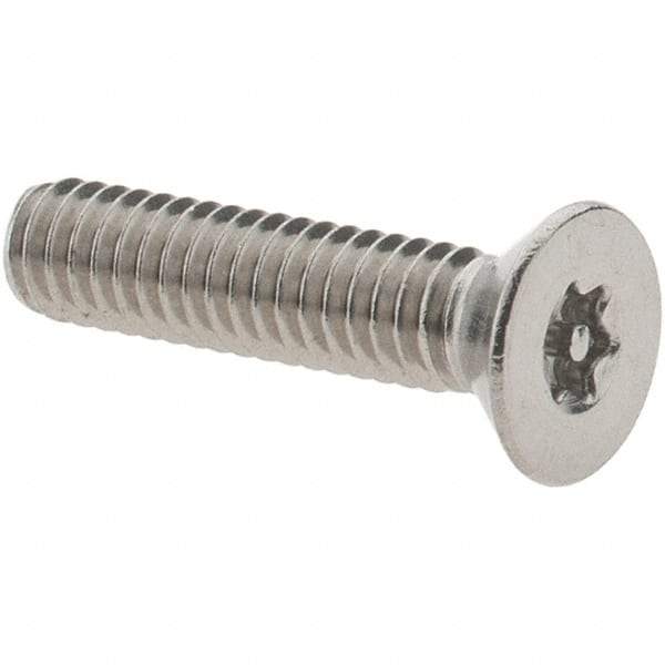 Value Collection - #8-32 UNC Pin In Torx Drive, Flat Screw - Grade 18-8 Stainless Steel, Uncoated, 3/4" OAL - Americas Industrial Supply