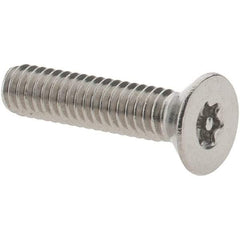 Value Collection - #8-32 UNC Pin In Torx Drive, Flat Screw - Grade 18-8 Stainless Steel, Uncoated, 3/4" OAL - Americas Industrial Supply