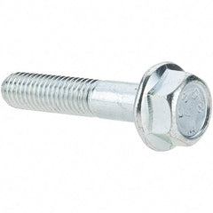 Value Collection - M8x1.25 Metric Coarse, 40mm Length Under Head, Hex Drive Flange Bolt - 22mm Thread Length, Grade 8.8 Steel, Smooth Flange, Zinc-Plated Finish - Americas Industrial Supply