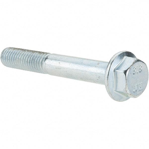 Value Collection - M10x1.50 Metric Coarse, 70mm Length Under Head, Hex Drive Flange Bolt - 26mm Thread Length, Grade 8.8 Steel, Smooth Flange, Zinc-Plated Finish - Americas Industrial Supply