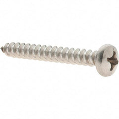 Value Collection - #12 Pan Head Phillips Sheet Metal Screw - Stainless Steel, 1-3/4" Length Under Head, Grade 18-8 - Americas Industrial Supply