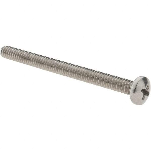 Value Collection - #10-24 UNC, 2-1/2" Length Under Head Phillips Drive Machine Screw - Pan Head, Grade 18-8 Stainless Steel, Uncoated, Without Washer - Americas Industrial Supply