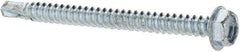 Value Collection - #8, Hex Washer Head, Hex Drive, 2" Length Under Head, #3 Point, Self Drilling Screw - Steel, Zinc-Plated Finish - Americas Industrial Supply