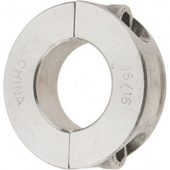 Value Collection - 15/16" Bore, Stainless Steel, Two Piece Two Piece Split Shaft Collar - 1-3/4" Outside Diam, 1/2" Wide - Americas Industrial Supply