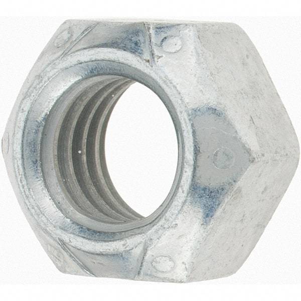 Value Collection - 1/2-13 UNC Grade C Hex Lock Nut with Distorted Thread - Zinc-Plated with Wax Finish - Americas Industrial Supply