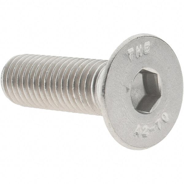 Value Collection - M12x1.75 Metric Coarse Hex Socket Drive, 90° Flat Screw - Grade 18-8 & Austenitic A2 Stainless Steel, Partially Threaded, 40mm OAL - Americas Industrial Supply