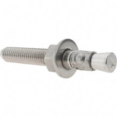 Value Collection - 1/2" Diam, 1/2" Drill, 3-3/4" OAL, 1-5/8" Min Embedment Wedge Expansion Concrete Anchor - 304 Stainless Steel, Hex Nut Head, Hex Drive, 2-3/8" Thread Length - Americas Industrial Supply