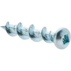 Value Collection - 1/4", 1-1/4" Length Under Head, Robertson Drive Pan Head, Steel Drywall Screws - Zinc Plated Finish, Grade 1018 - Americas Industrial Supply