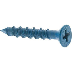 Value Collection - 3/16" Diam, 1-1/4" OAL, Phillips Drive, Concrete Screw & Masonry Fastener - Steel, Includes Drill Bit - Americas Industrial Supply