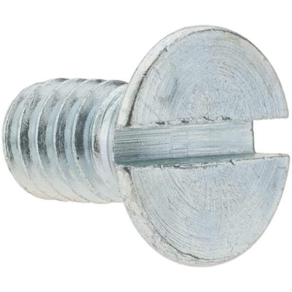 Value Collection - 1/4-20 UNC, 1/2" OAL Slotted Drive Machine Screw - Flat Head, Grade 2 Steel, Zinc-Plated Finish, Without Washer - Americas Industrial Supply