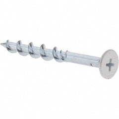 Value Collection - 1/4", 2-1/4" Length Under Head, Phillips Drive Wafer Head, Steel Drywall Screws - White Finish, Grade 1018 - Americas Industrial Supply