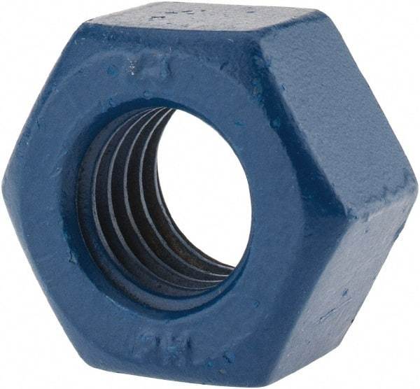 Value Collection - 1/2-13 UNC Steel Right Hand Heavy Hex Nut - 7/8" Across Flats, 0.4844" High, Zinc-Plated Finish - Americas Industrial Supply