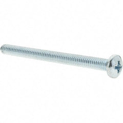 Value Collection - #8-32 UNC, 2" Length Under Head Phillips Drive Machine Screw - Pan Head, Grade 2 Steel, Zinc-Plated Finish, Without Washer - Americas Industrial Supply