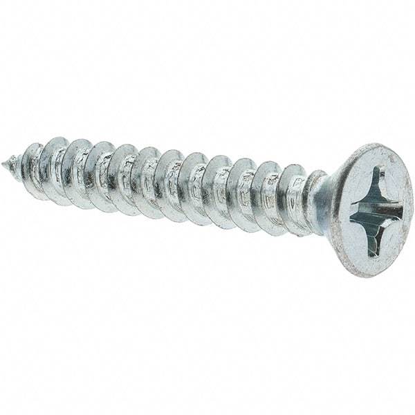 Value Collection - #12 Flat Head Phillips Sheet Metal Screw - Steel, 1-1/2" OAL, Grade 2 - Americas Industrial Supply