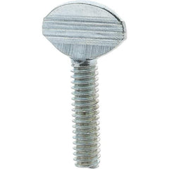 Value Collection - 1/4-20 Oval Shoulderless Grade 2 Steel Thumb Screw - 1" OAL, Zinc-Plated Finish - Americas Industrial Supply