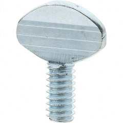Value Collection - 1/4-20 Oval Shoulderless Grade 2 Steel Thumb Screw - 1/2" OAL, Zinc-Plated Finish - Americas Industrial Supply