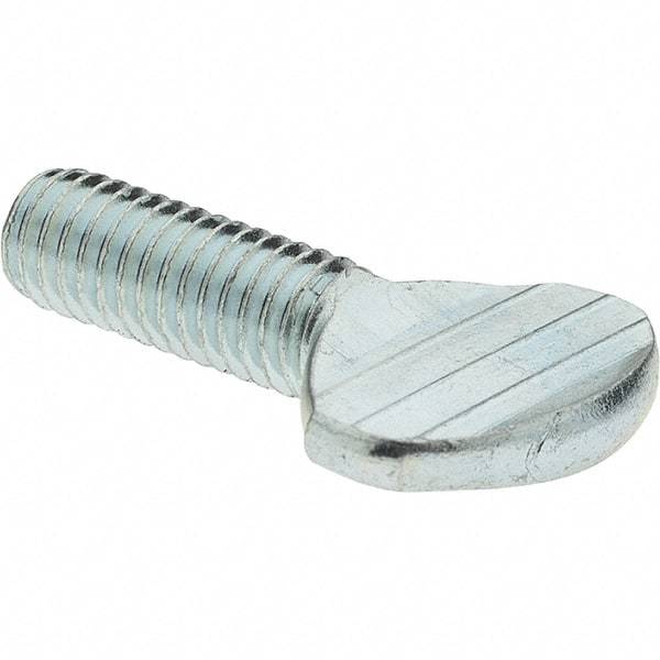 Value Collection - #10-32 Oval Shoulderless Grade 2 Steel Thumb Screw - 1/2" OAL, Zinc-Plated Finish - Americas Industrial Supply