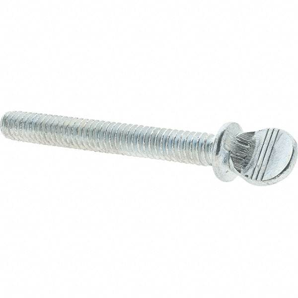 Value Collection - 1/4-20 Oval Shoulder Grade 2 Steel Thumb Screw - 2" OAL, Zinc-Plated Finish - Americas Industrial Supply