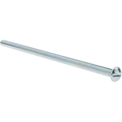 Value Collection - 1/4-20 UNC, 6" Length Under Head Slotted Drive Machine Screw - Round Head, Grade 2 Alloy Steel, Zinc-Plated Finish, Without Washer - Americas Industrial Supply