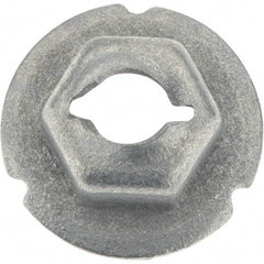 Value Collection - 3/16" Hole Diam, 5/8" OD, 3/8" Width Across Flats Washer Lock Nut - Zinc-Plated Spring Steel, For Use with Non Threaded Fasteners - Americas Industrial Supply