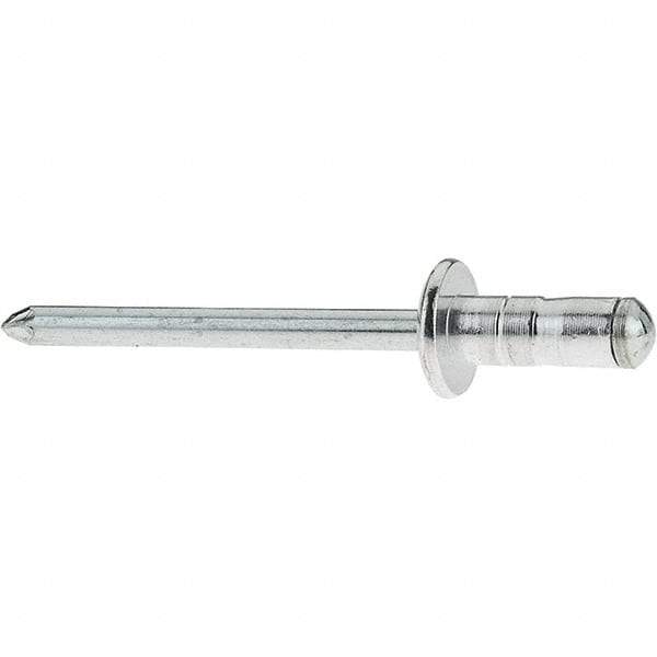 RivetKing - Dome Head Aluminum Multi Grip Blind Rivet - Steel Mandrel, 0.063" to 0.252" Grip, 0.44" Length Under Head, 3/16" Body Diam - Americas Industrial Supply