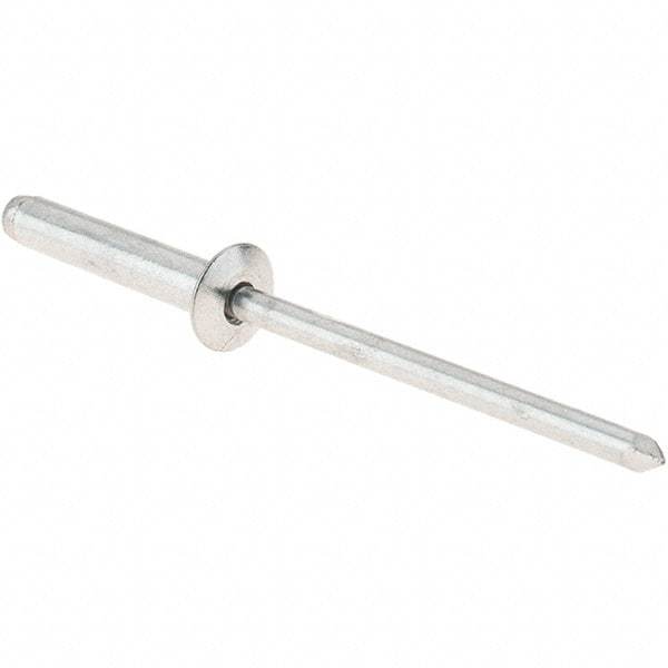 RivetKing - Size 4-8 Dome Head Aluminum Open End Blind Rivet - Aluminum Mandrel, 3/8" to 1/2" Grip, 1/8" Body Diam - Americas Industrial Supply