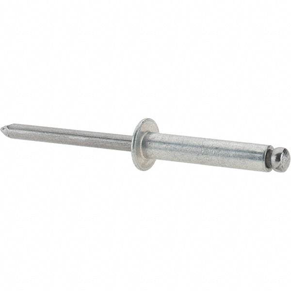 Value Collection - Size 612 Dome Head Steel Open End Blind Rivet - Steel Mandrel, 0.626" to 3/4" Grip, 3/8" Head Diam, 0.192" to 0.196" Hole Diam, 0.95" Length Under Head, 3/16" Body Diam - Americas Industrial Supply