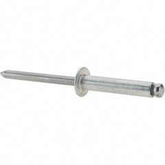 Value Collection - Size 612 Dome Head Steel Open End Blind Rivet - Steel Mandrel, 0.626" to 3/4" Grip, 3/8" Head Diam, 0.192" to 0.196" Hole Diam, 0.95" Length Under Head, 3/16" Body Diam - Americas Industrial Supply