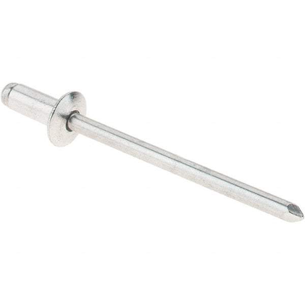 RivetKing - Size 4-2 Dome Head Aluminum Open End Blind Rivet - Aluminum Mandrel, 1/8" Max Grip, 1/8" Body Diam - Americas Industrial Supply