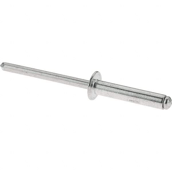 RivetKing - Size 6-12 Dome Head Aluminum Open End Blind Rivet - Aluminum Mandrel, 5/8" to 3/4" Grip, 3/16" Body Diam - Americas Industrial Supply