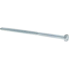 Value Collection - 1/4 Screw, 6" Length Under Head, Steel, Hex Head Lag Screw - Zinc-Plated, Grade 2 - Americas Industrial Supply