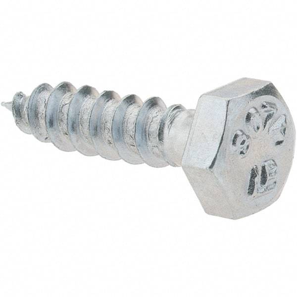 Value Collection - 1/4 Screw, 1" Length Under Head, Steel, Hex Head Lag Screw - Zinc-Plated, Grade 2 - Americas Industrial Supply
