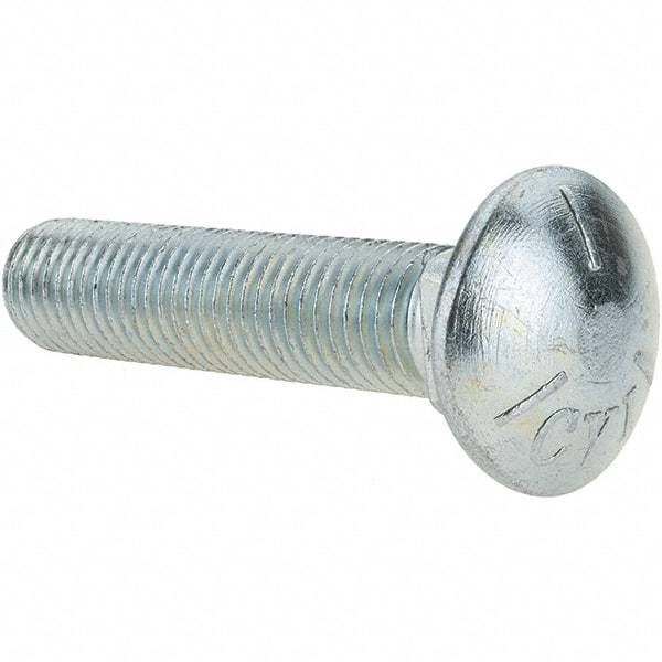 Value Collection - 3/4-10 UNC 3-1/2" Length Under Head, Standard Square Neck, Carriage Bolt - Grade 5 Steel, Zinc-Plated Finish - Americas Industrial Supply