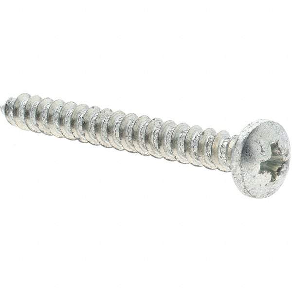 Value Collection - #10 Pan Head Phillips Sheet Metal Screw - Steel, 1-3/4" Length Under Head, Grade 2 - Americas Industrial Supply