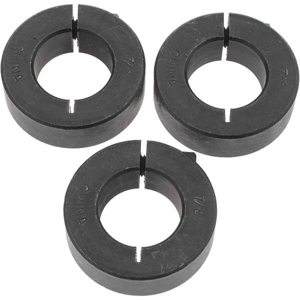 Value Collection - 7/8" Bore, Steel, One Piece Clamp Collar - 1-5/8" Outside Diam, 1/2" Wide - Americas Industrial Supply