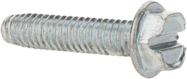 Value Collection - #8-32 UNC Thread, 3/4" Length Under Head, Hex Drive Steel Thread Cutting Screw - Hex Head, Grade 2, Point Type F, Zinc-Plated Finish - Americas Industrial Supply