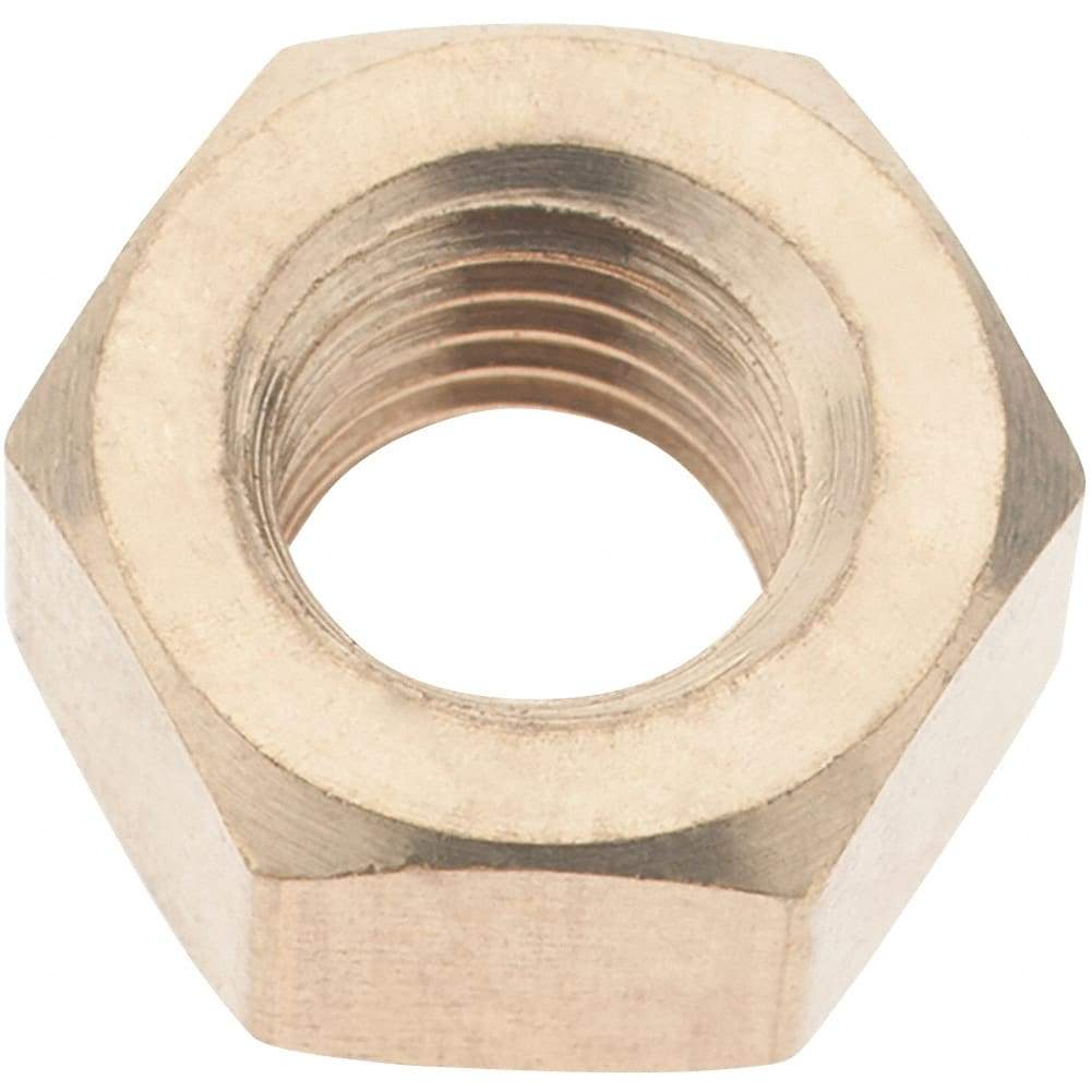 Value Collection - 5/16-24 UNF Brass Right Hand Hex Nut - 1/2" Across Flats, 17/64" High - Americas Industrial Supply