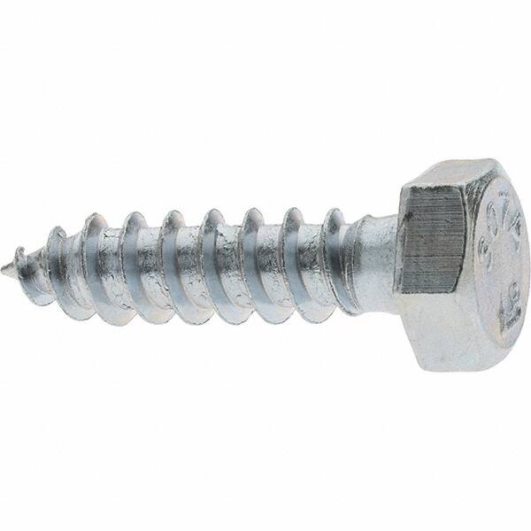 Value Collection - 5/16 Screw, 1-1/4" Length Under Head, Steel, Hex Head Lag Screw - Zinc-Plated, Grade 2 - Americas Industrial Supply