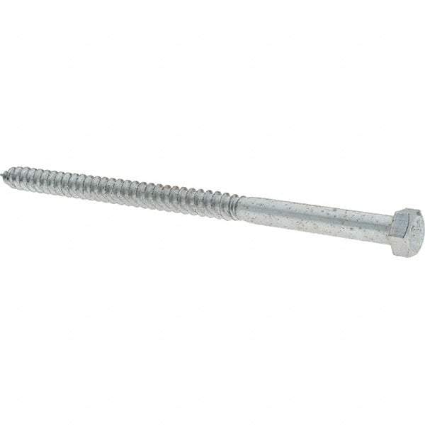 Value Collection - 3/8 Screw, 7" Length Under Head, Steel, Hex Head Lag Screw - Zinc-Plated, Grade 2 - Americas Industrial Supply